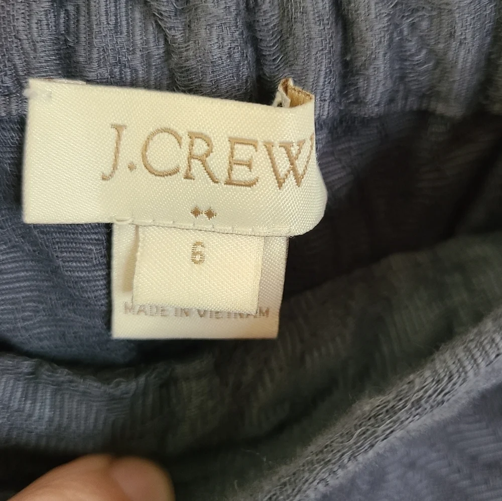 J. Crew Factory tapestry textured cotton pull on shorts blue 3